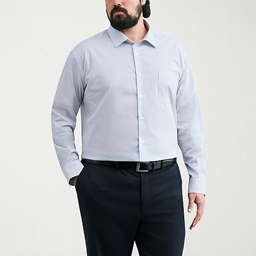 Van Heusen Ultra Flex Big And Tall Mens Regular Fit Wrinkle Free Long Sleeve Dress Shirt, 20 36-37, Blue