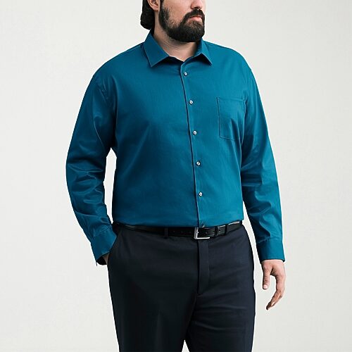 Van Heusen Everyday Defense Stain Shield Big And Tall Mens Regular Fit Long Sleeve Dress Shirt In Blue