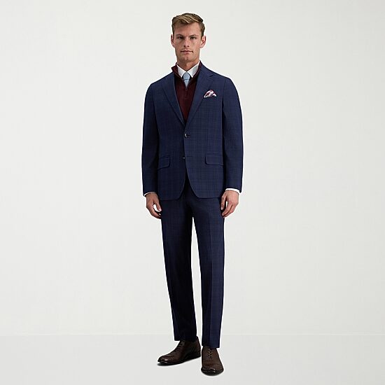 J.M. Haggar Slim Fit Blue Plaid Suit Separates