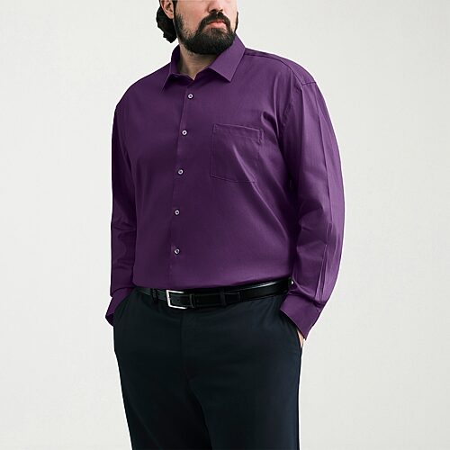 Van Heusen Everyday Defense Stain Shield Big And Tall Mens Regular Fit Long Sleeve Dress Shirt In Purple