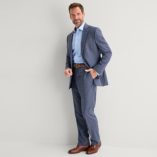 Stafford Coolmax All Season Ecomade Mens Plaid Suit Separates
