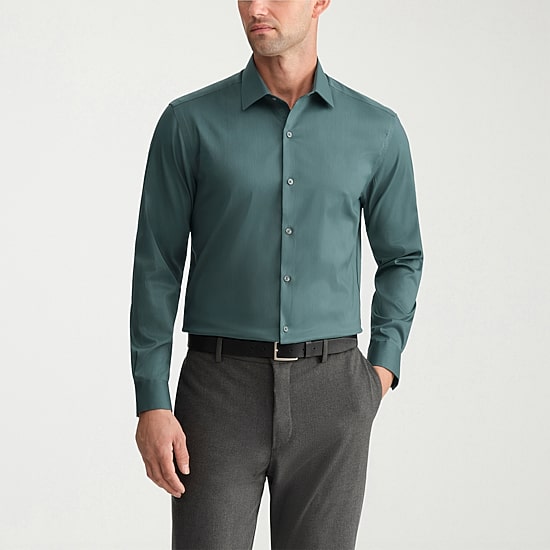 Van Heusen Ultra Flex Mens Regular Fit Wrinkle Free Long Sleeve Dress Shirt