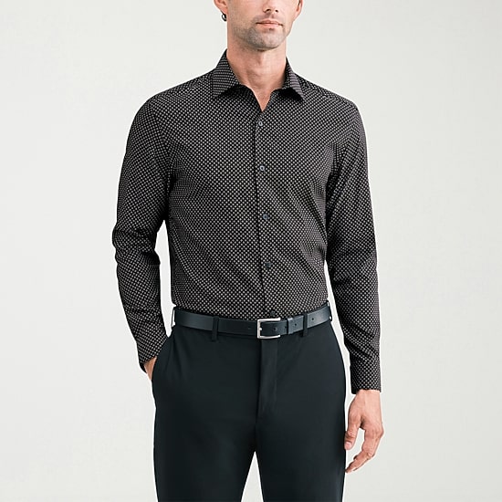 Van Heusen Ultra Flex Mens Regular Fit Wrinkle Free Long Sleeve Dress Shirt