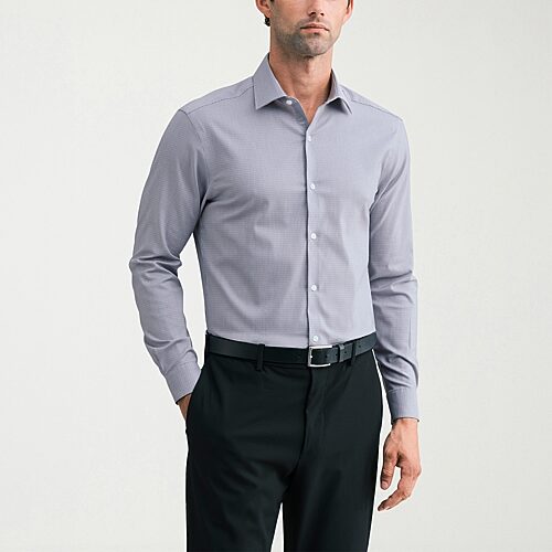Van Heusen Ultra Flex Mens Regular Fit Wrinkle Free Long Sleeve Dress Shirt In Brown