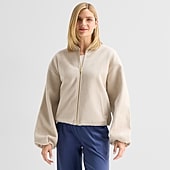 Stylus Womens Lightweight Bomber Jacket, Color: Oatmeal Hthr