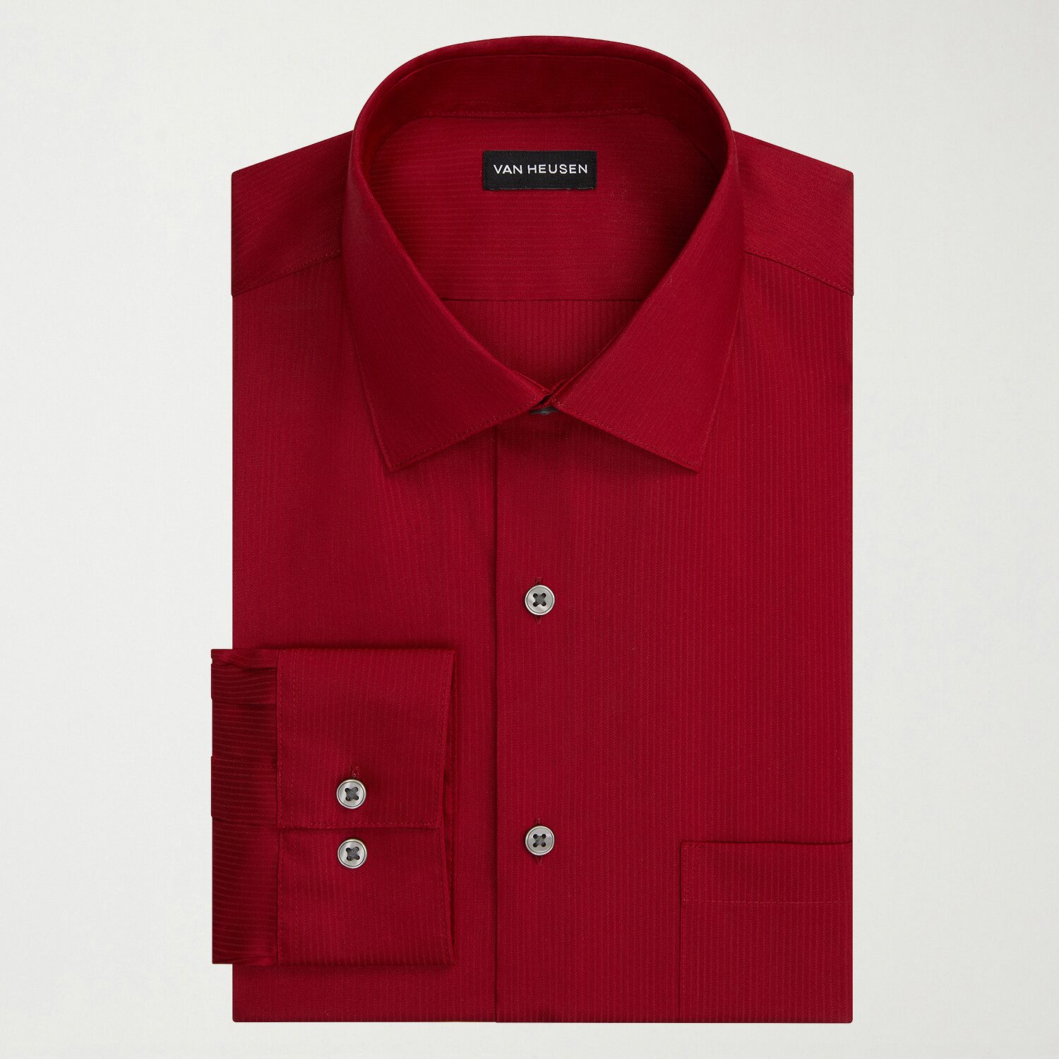 Van Heusen Everyday Defense Stain Shield Fitted Mens Modern Fit Long Sleeve Dress Shirt