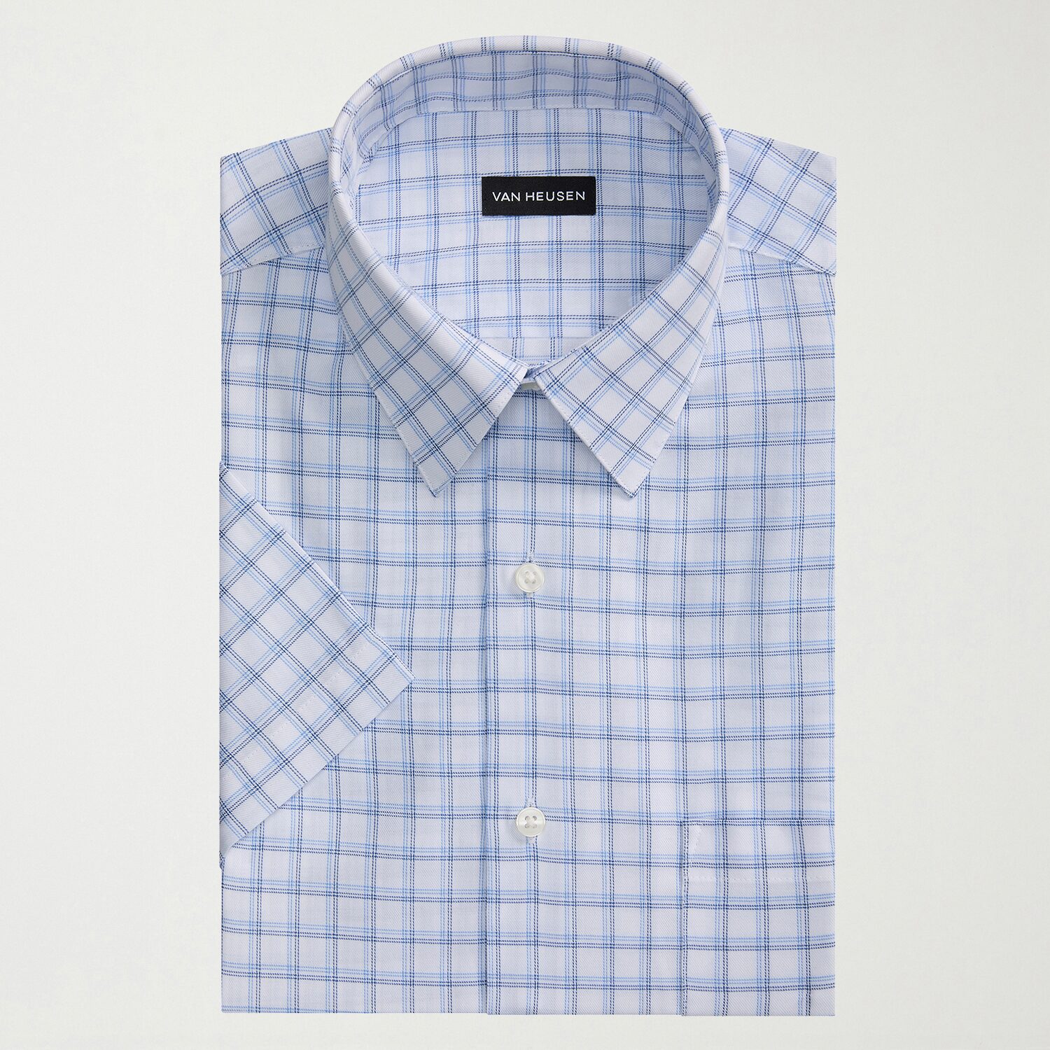 Van Heusen Mens Regular Fit Wrinkle Free Short Sleeve Dress Shirt