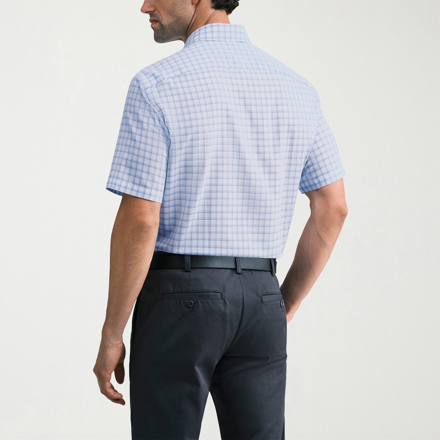Van Heusen Mens Regular Fit Wrinkle Free Short Sleeve Dress Shirt