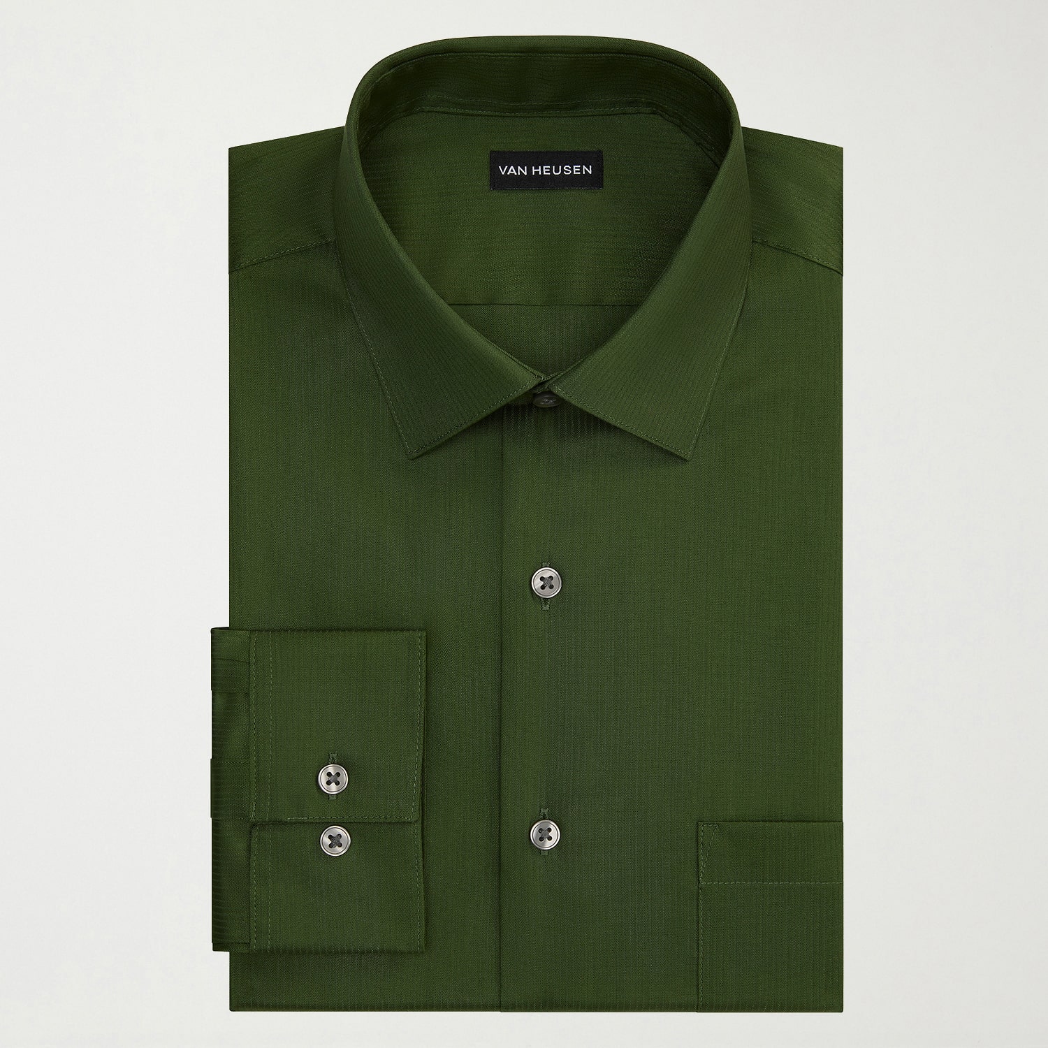 Van Heusen Everyday Defense Stain Shield Fitted Mens Modern Fit Long Sleeve Dress Shirt
