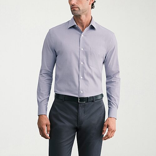 Van Heusen Ultra Flex Mens Regular Fit Wrinkle Free Long Sleeve Dress Shirt In Brown