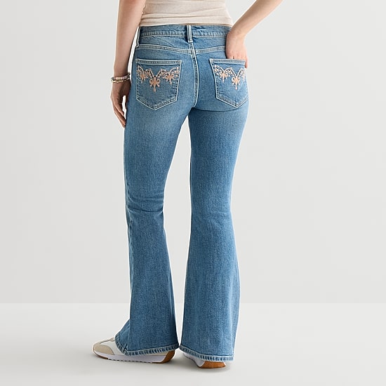 Arizona Womens Low Rise Flare Leg Jean