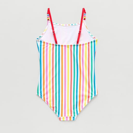 Thereabouts Little & Big Kid Girls Striped Sleeveless One Piece Swimsuit