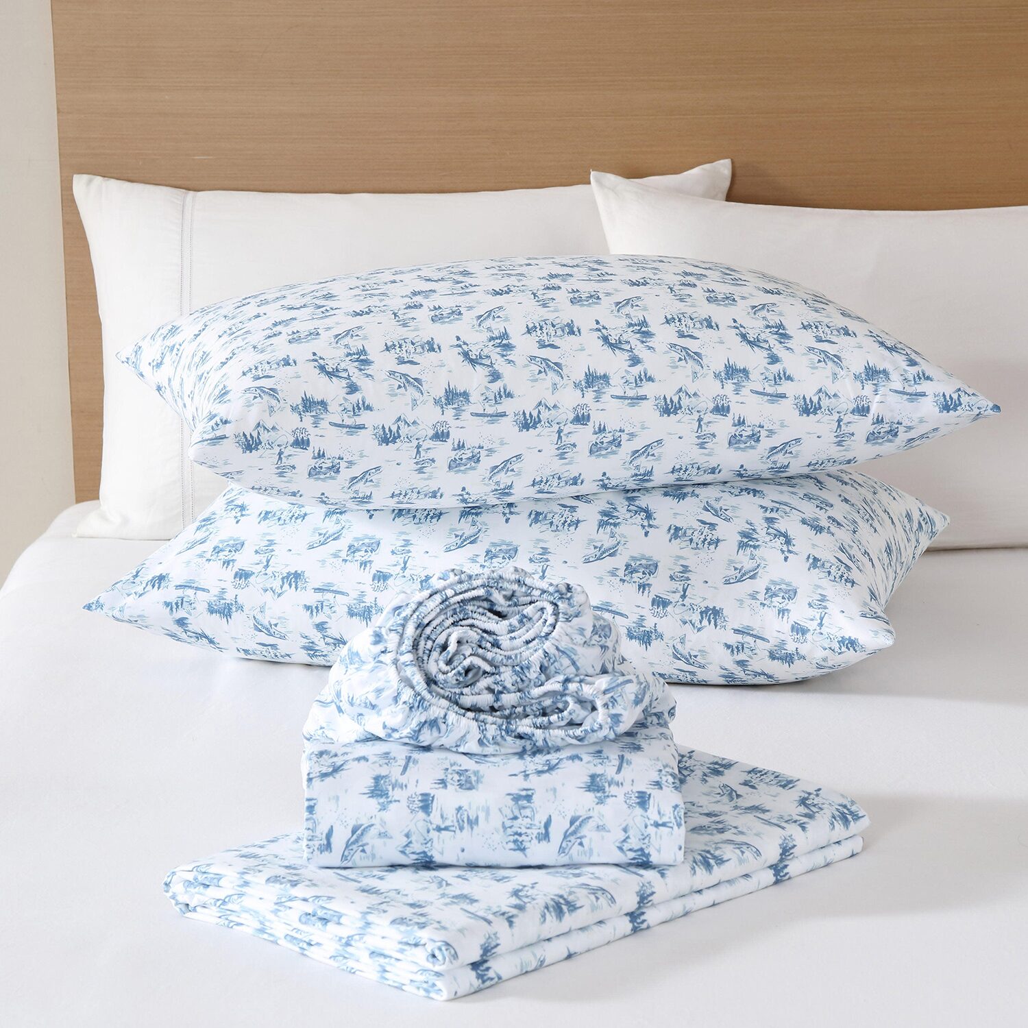 Eddie Bauer Fish Town Toile Sheet Set