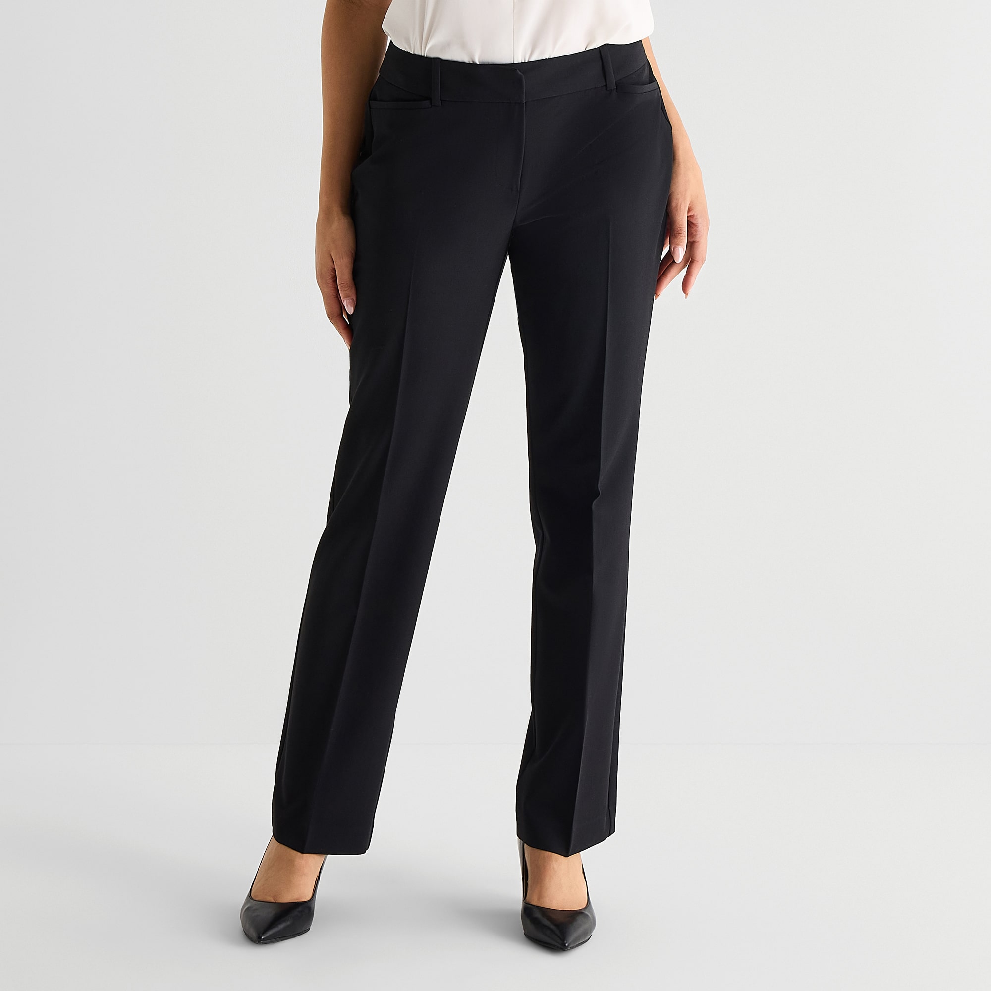 Liz Claiborne Audra Curvy Womens Tall Straight Mid Rise Trouser