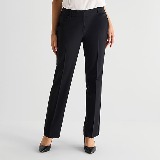 Liz Claiborne Audra Curvy Womens Tall Straight Mid Rise Trouser