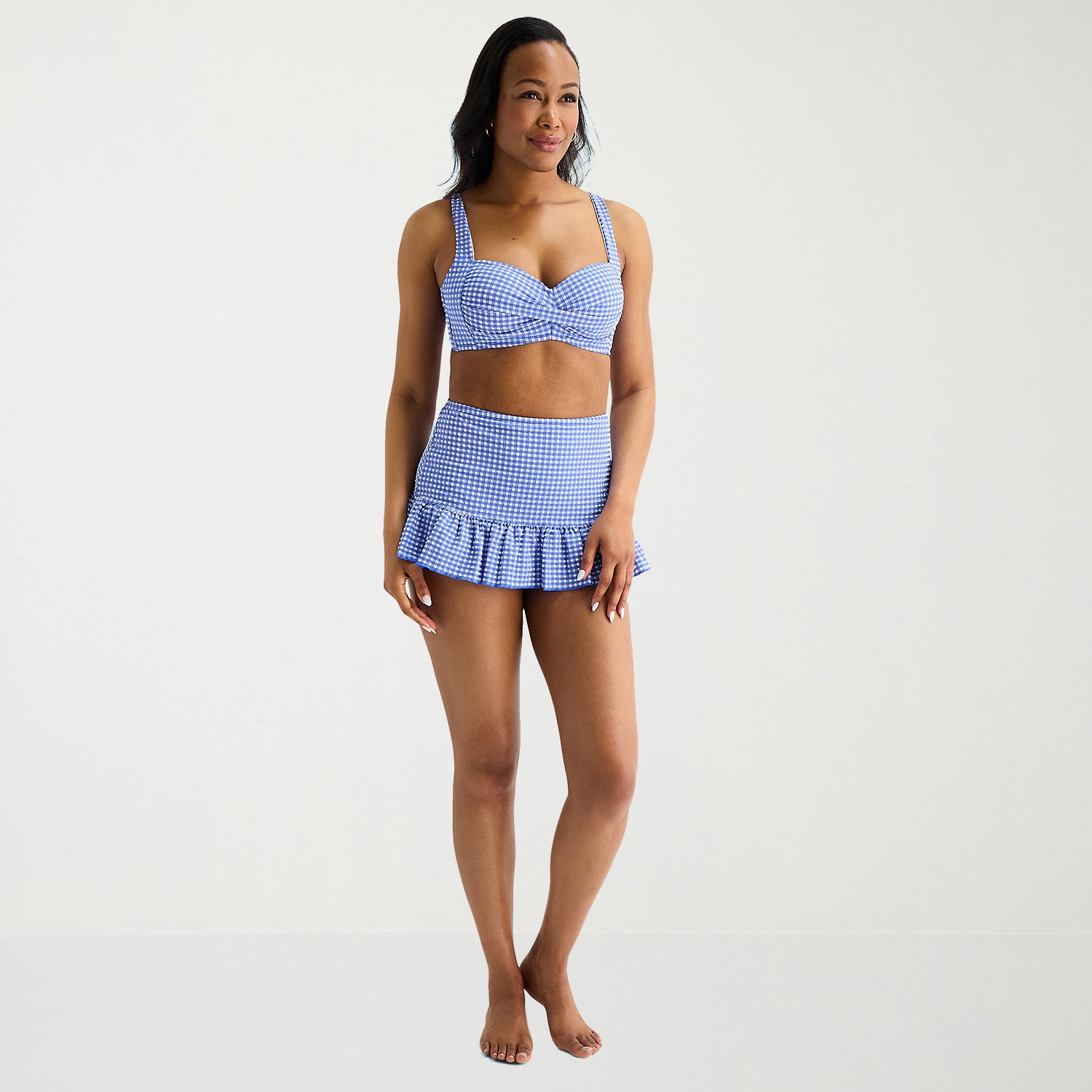 Liz Claiborne Womens Adjustable Straps Bikini Halter Swimsuit Top