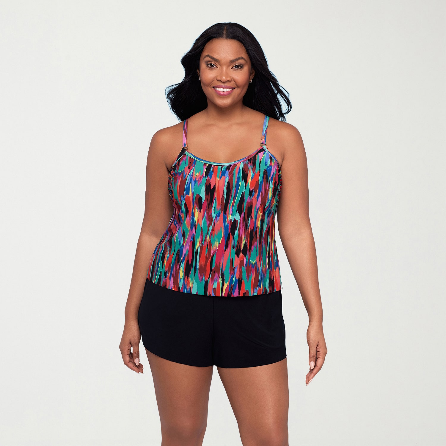 Trimshaper Womens Abstract Moderate Coverage One Piece Swimsuit