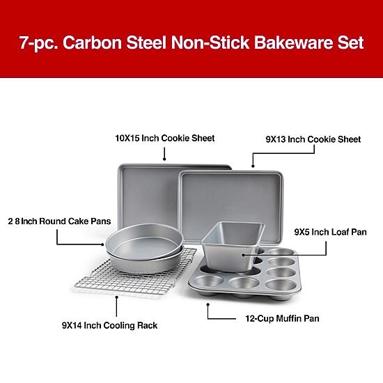 Cooks Carbon Steel Non-Stick 7-pc. Bakeware Set