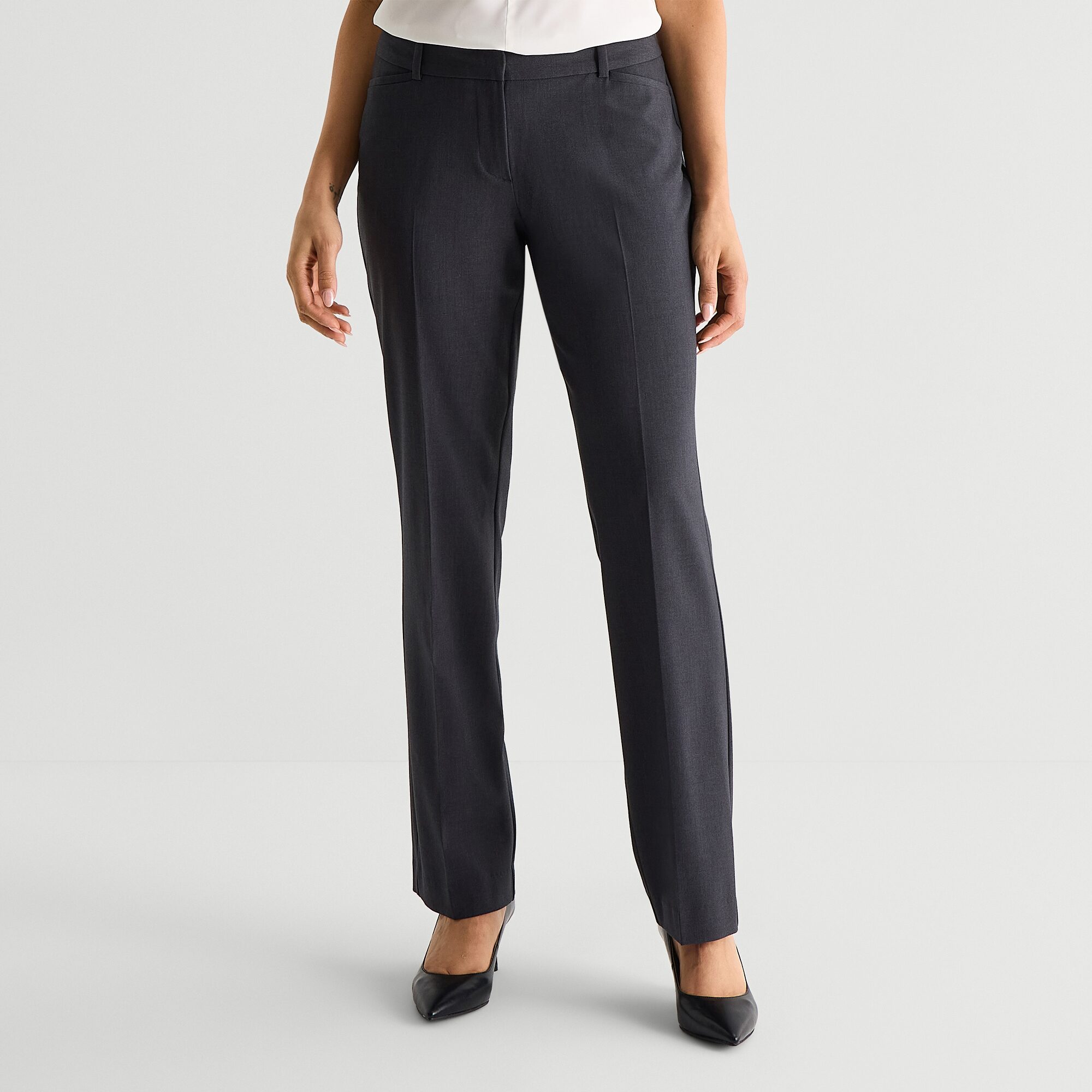 Liz Claiborne Audra Curvy Womens Tall Straight Mid Rise Trouser