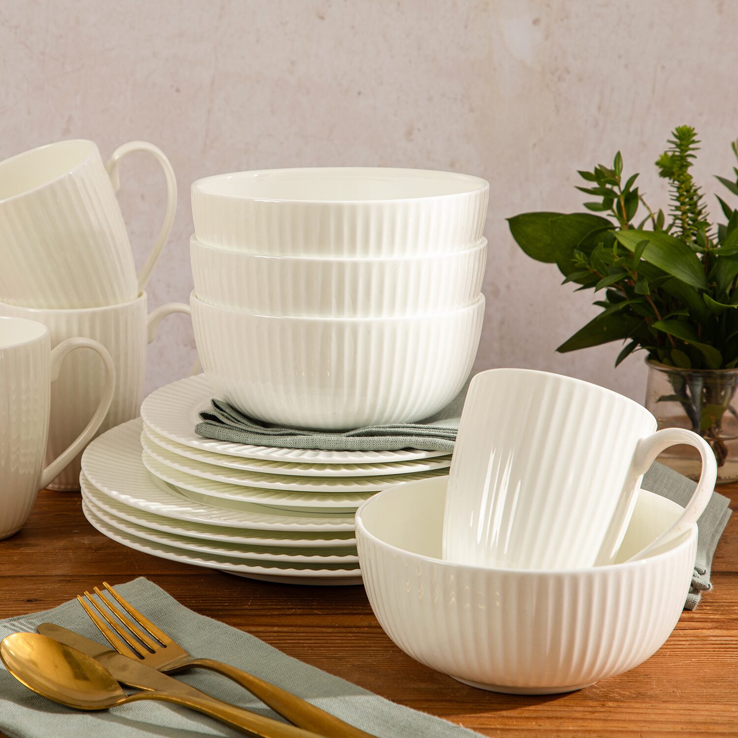 Gibson Gibson Beam 16-pc. Bone China Dinnerware Set