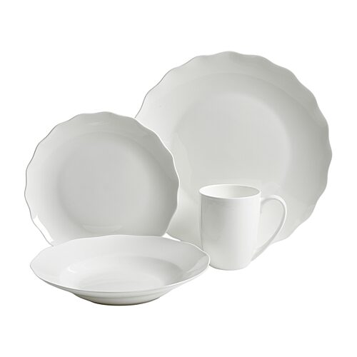Gibson Eva 16-pc. Bone China Dinnerware Set In White