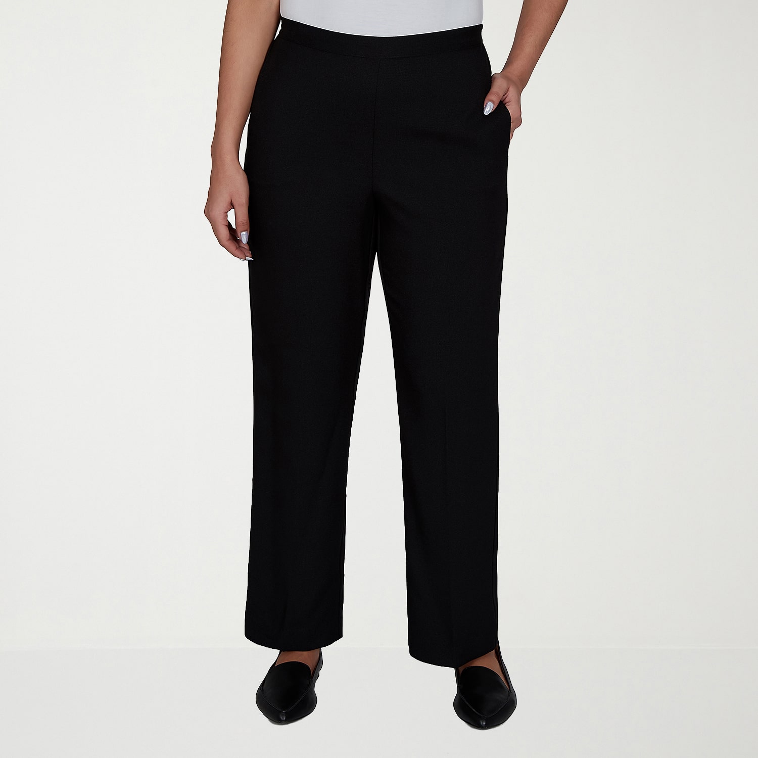 Alfred Dunner Dinner Theater Womens Straight Pull-On Pant