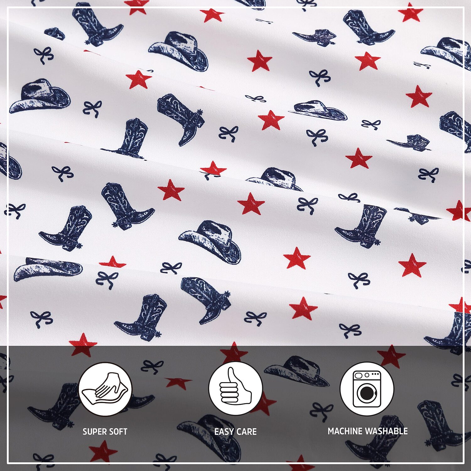 Wrangler Boots N Hats Bow Stars Sheet Set