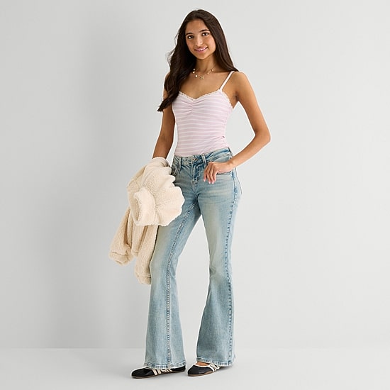 Arizona Womens Low Rise Flare Leg Jean