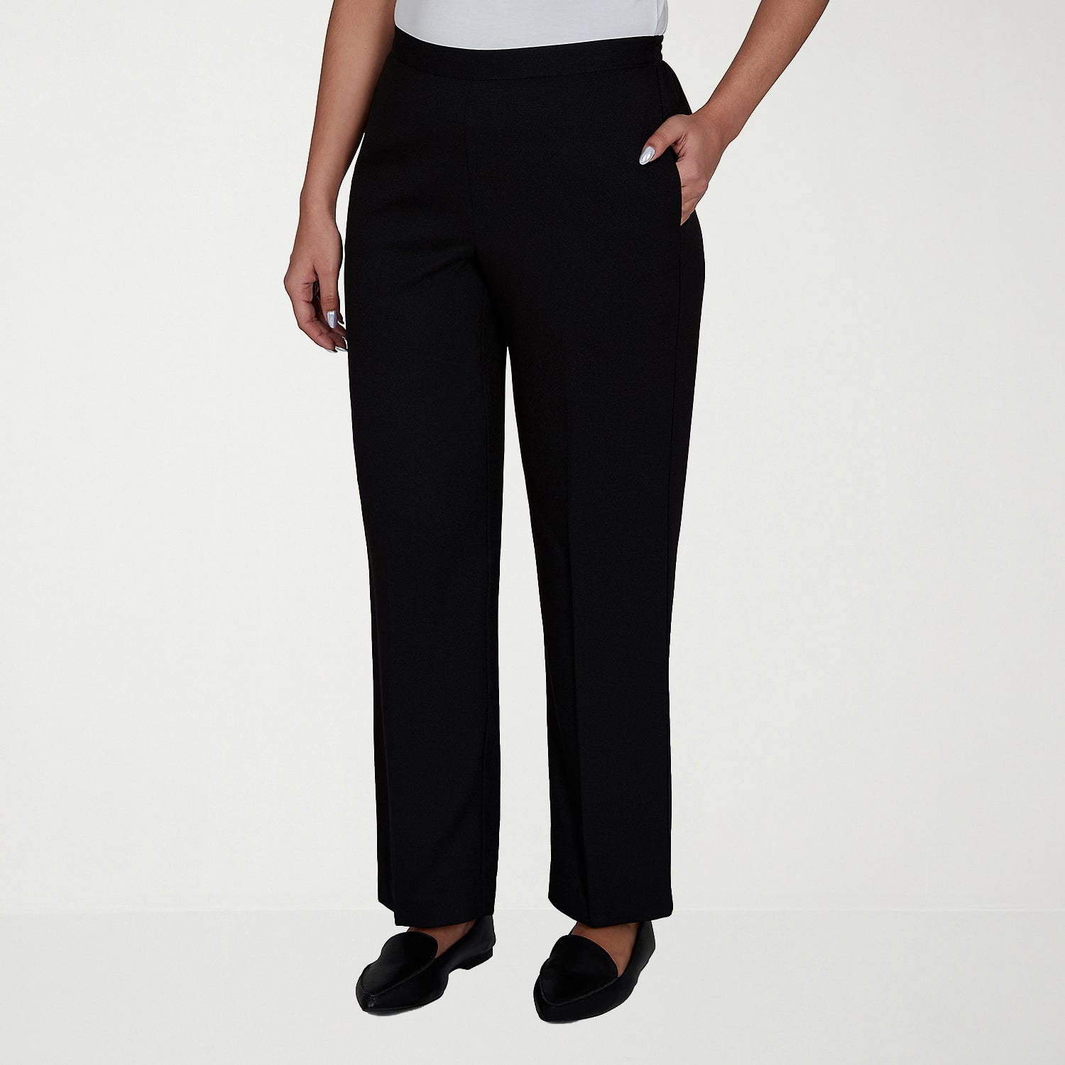 Alfred Dunner Dinner Theater Womens Straight Pull-On Pant