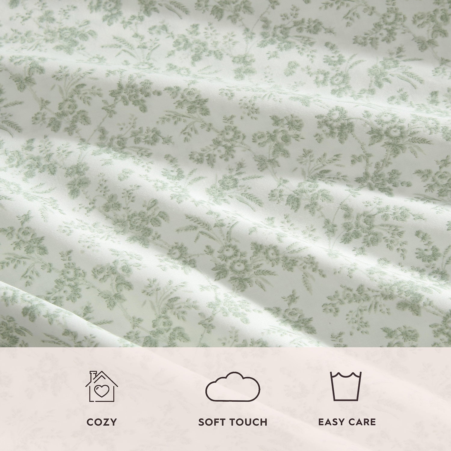 Laura Ashley Floral Toile 300tc Sheet Set