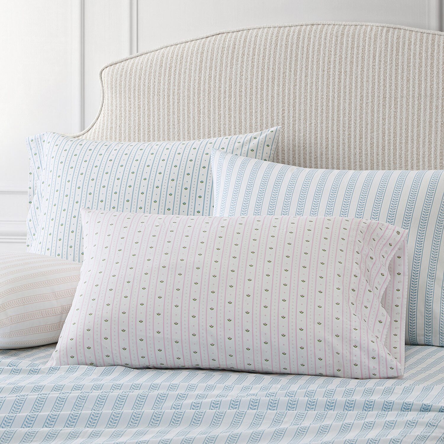 Martha Stewart Leaf Stripe Sheet Set
