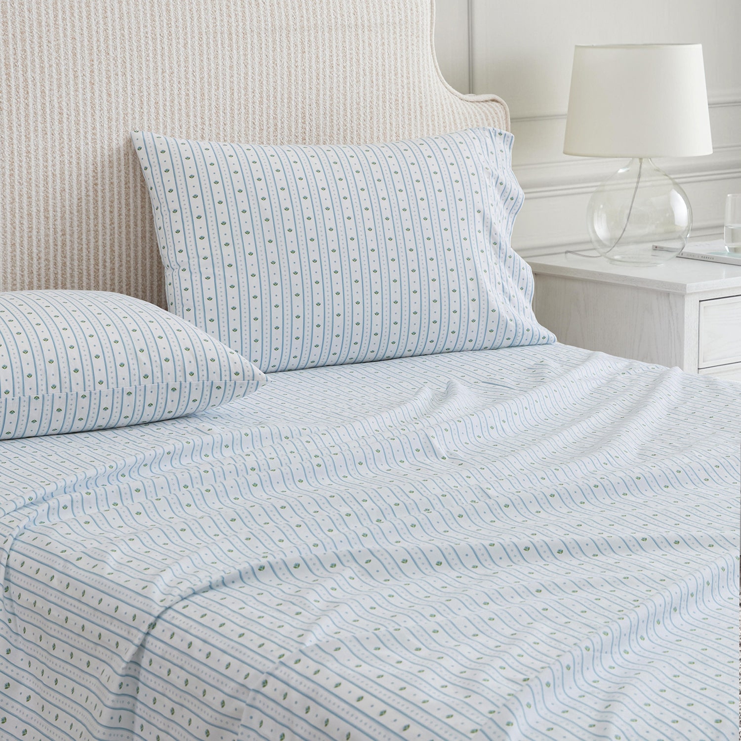 Martha Stewart Floral Stripe Sheet Set