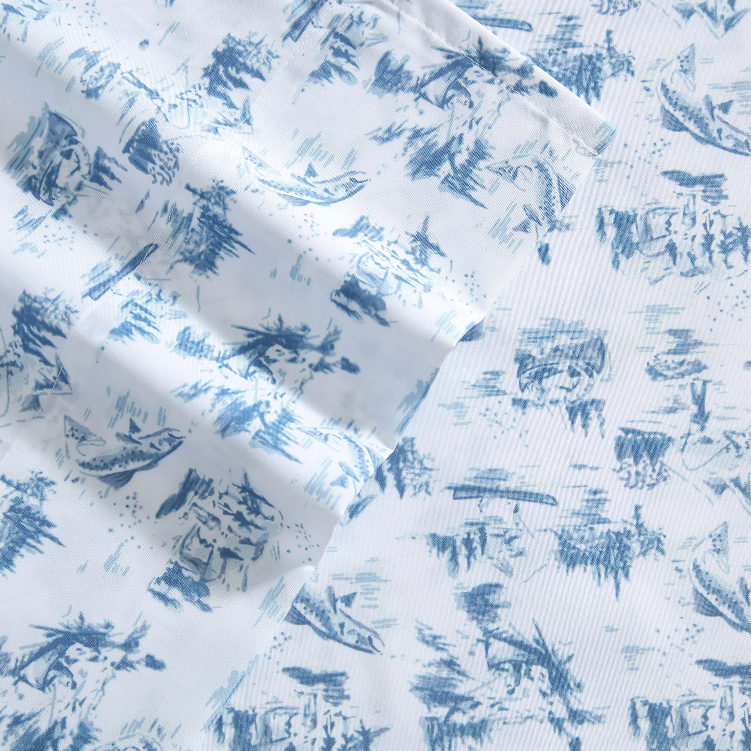 Eddie Bauer Fish Town Toile Sheet Set