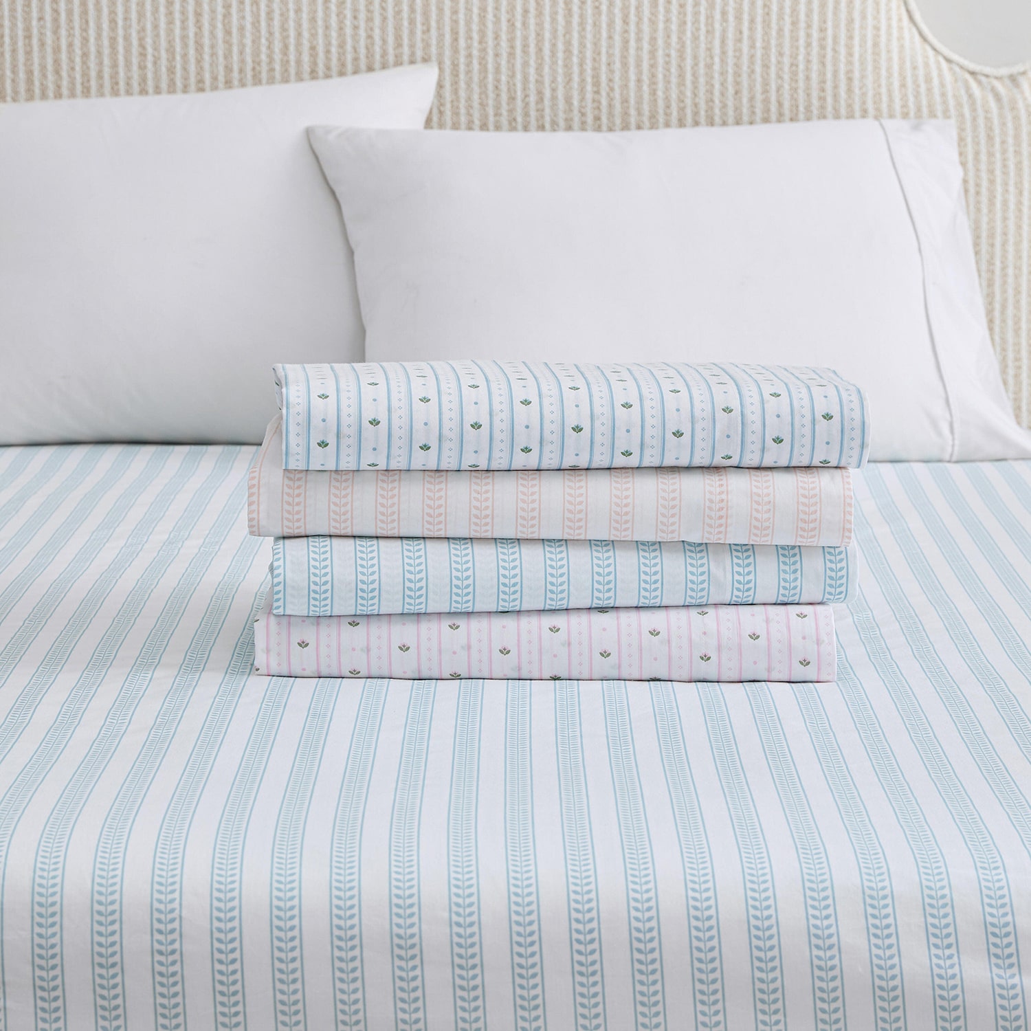 Martha Stewart Floral Stripe Sheet Set