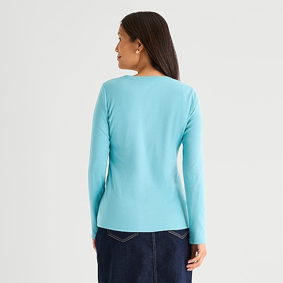 Liz Claiborne Womens Tall V Neck Long Sleeve T-Shirt