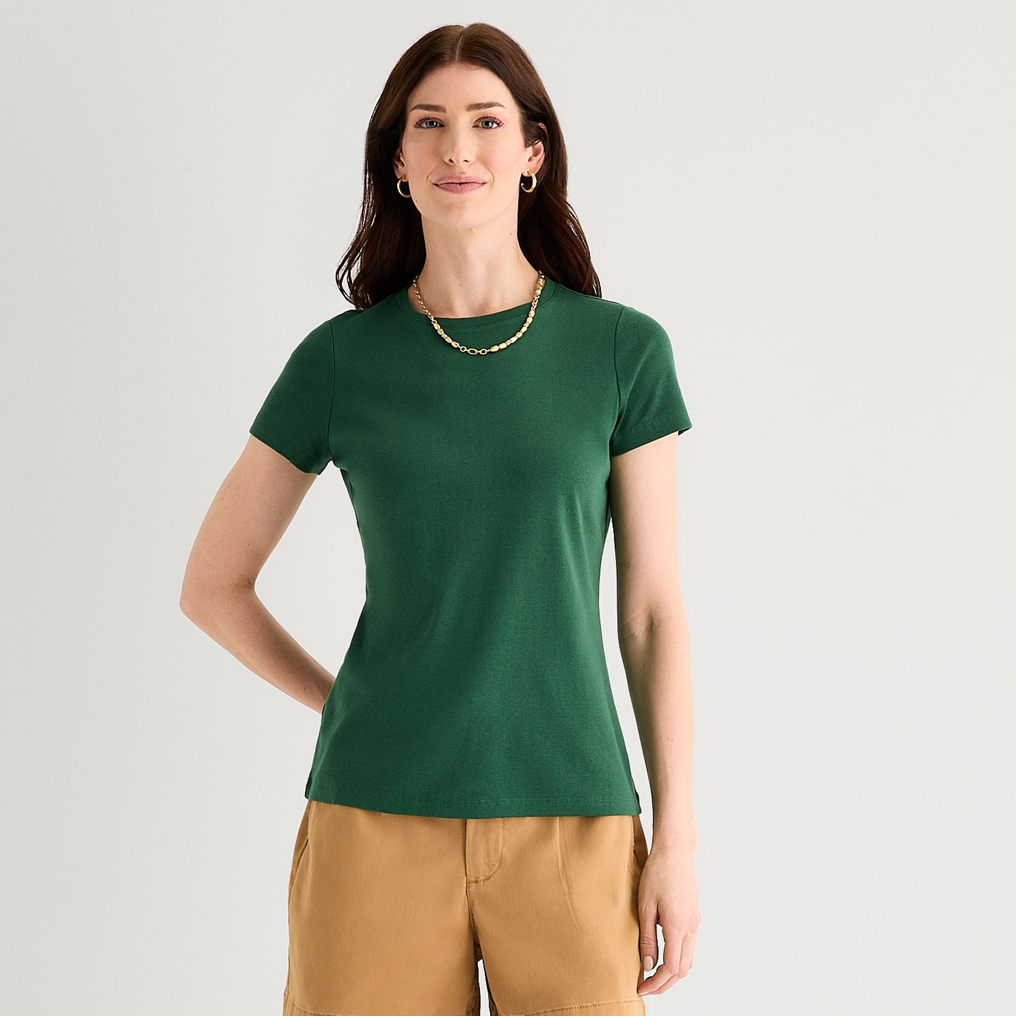 St. John's Bay Womens Crew Neck Short Sleeve T-Shirt