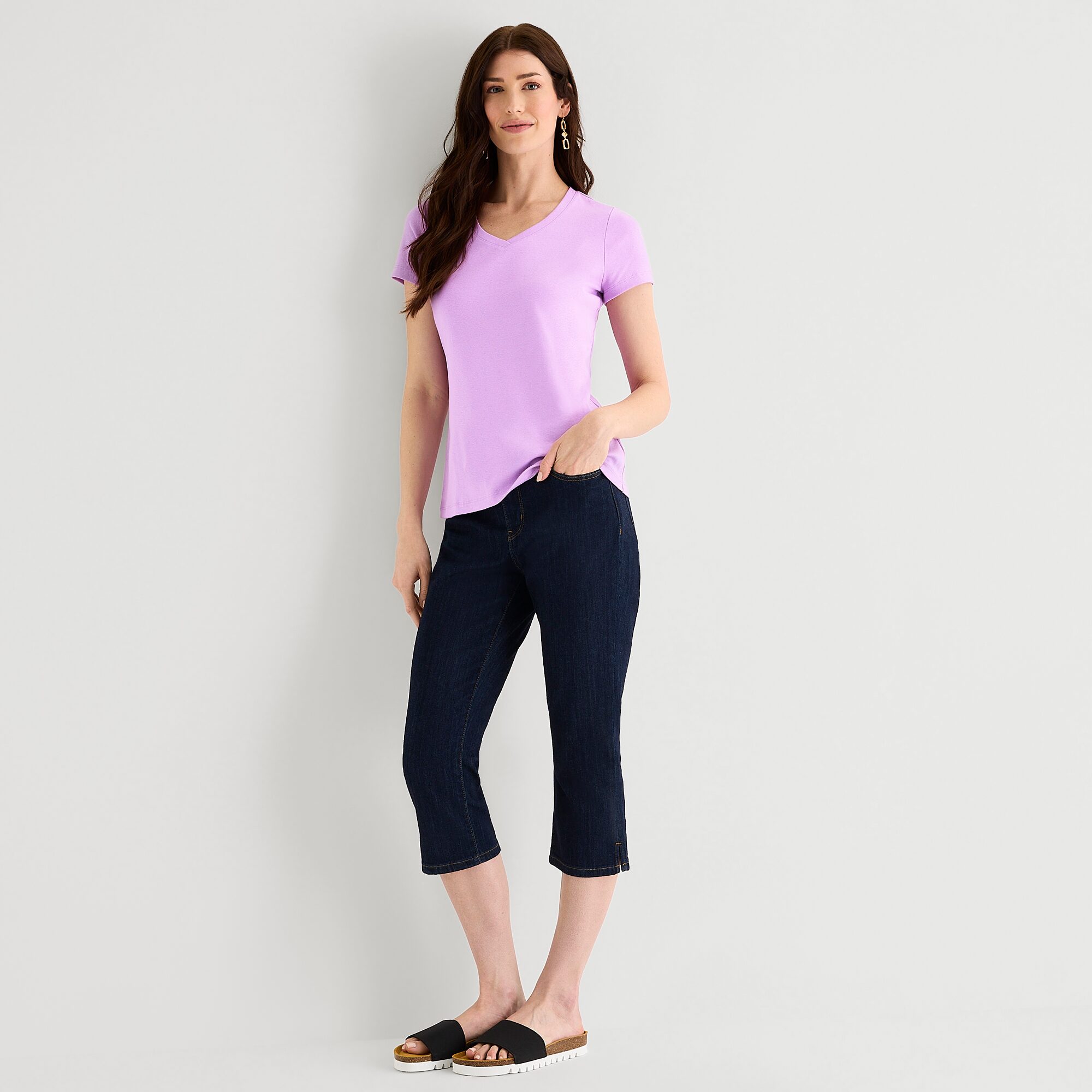 St. John's Bay Womens V Neck Short Sleeve T-Shirt
