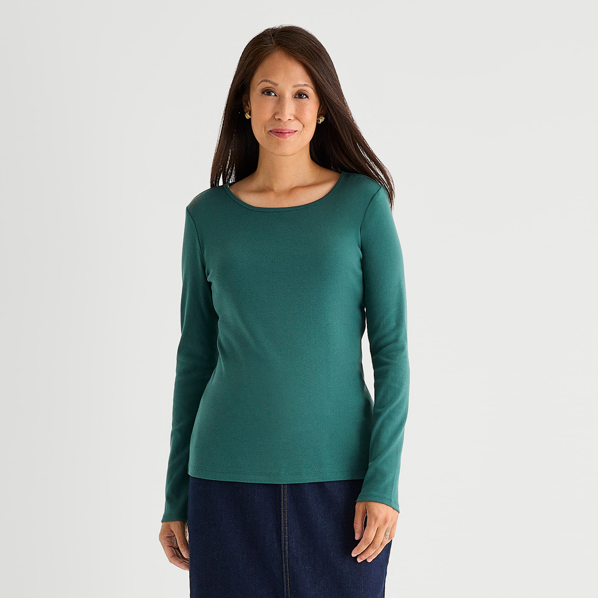 Liz Claiborne Womens Crew Neck Long Sleeve T-Shirt