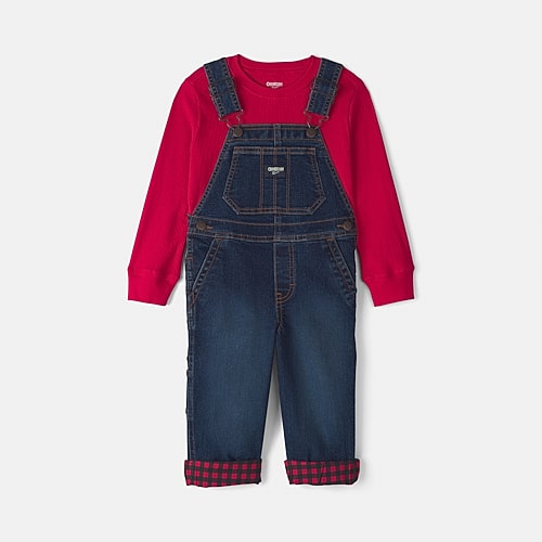 Oshkosh Babies' Toddler Boys Woven 2-pc. Overall Set In Blue