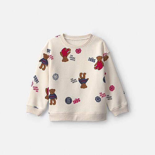 Oshkosh Babies' Toddler Unisex Crew Neck Long Sleeve Pullover Sweater In White