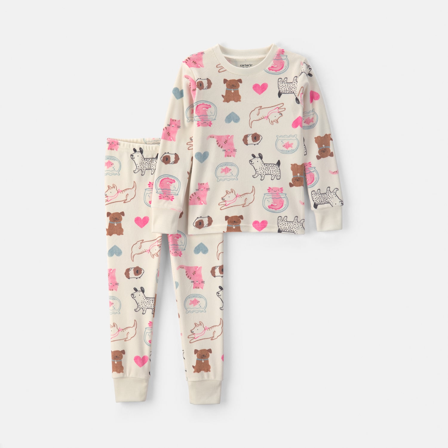 Carter's Dreamplush Toddler Girls Crew Neck Long Sleeve 2-pc. Pajama Set