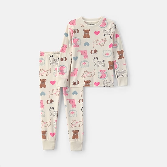 Carter's Dreamplush Toddler Girls Crew Neck Long Sleeve 2-pc. Pajama Set