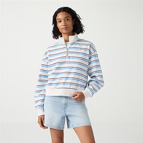 Levi 's Womens Crew Neck Long Sleeve Quarter-zip Pullover In Red