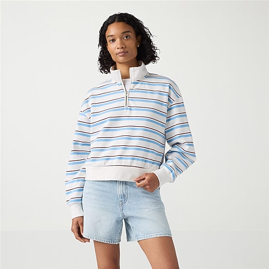 Levi's® Womens Crew Neck Long Sleeve Quarter-Zip Pullover