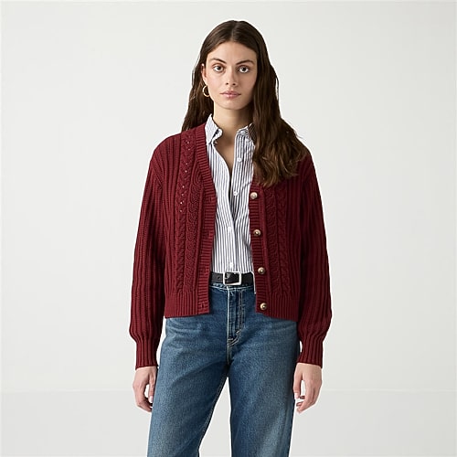 Levi S Womens Snowflake Cardigan In Red