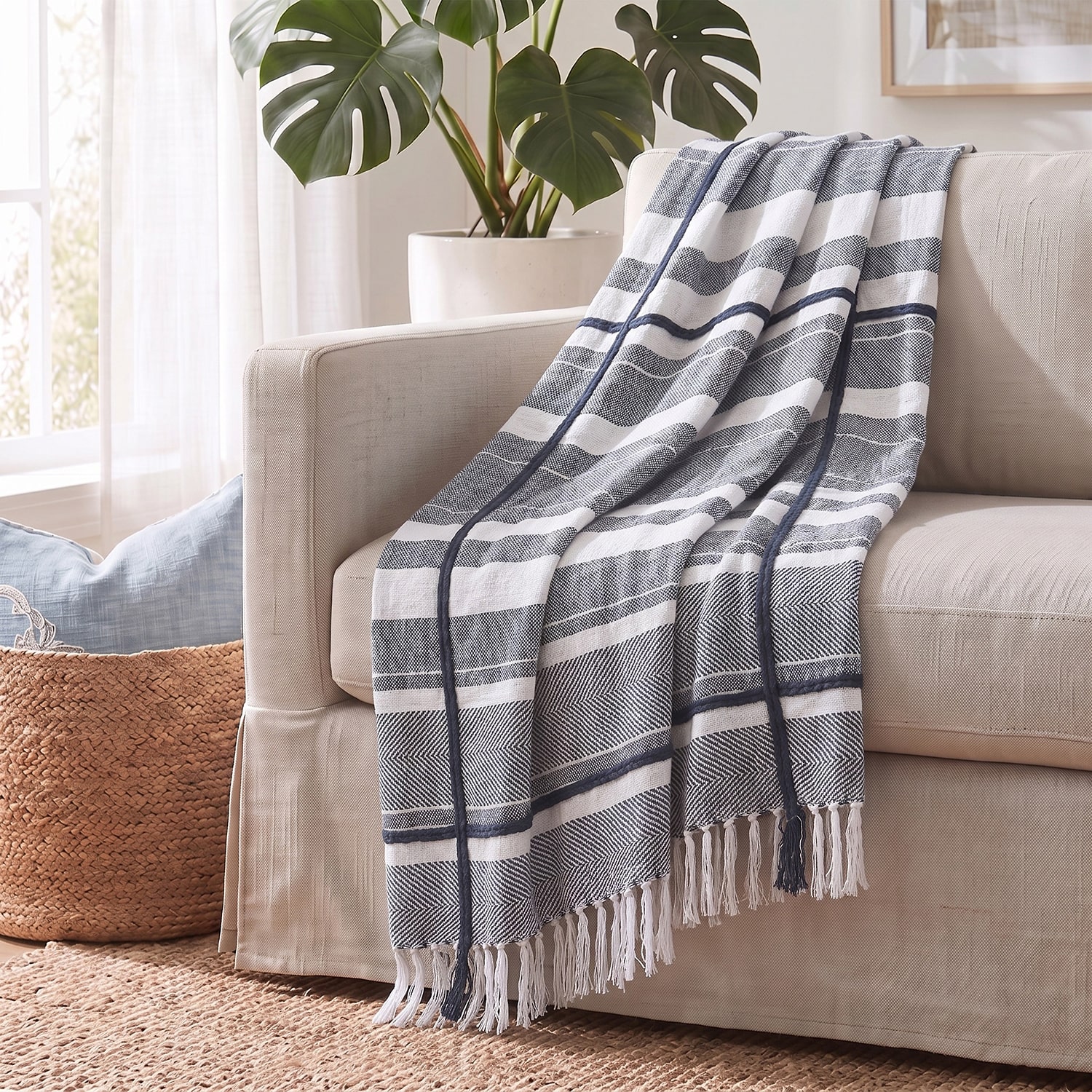 LR Home Adrian Stripe Washable Throw
