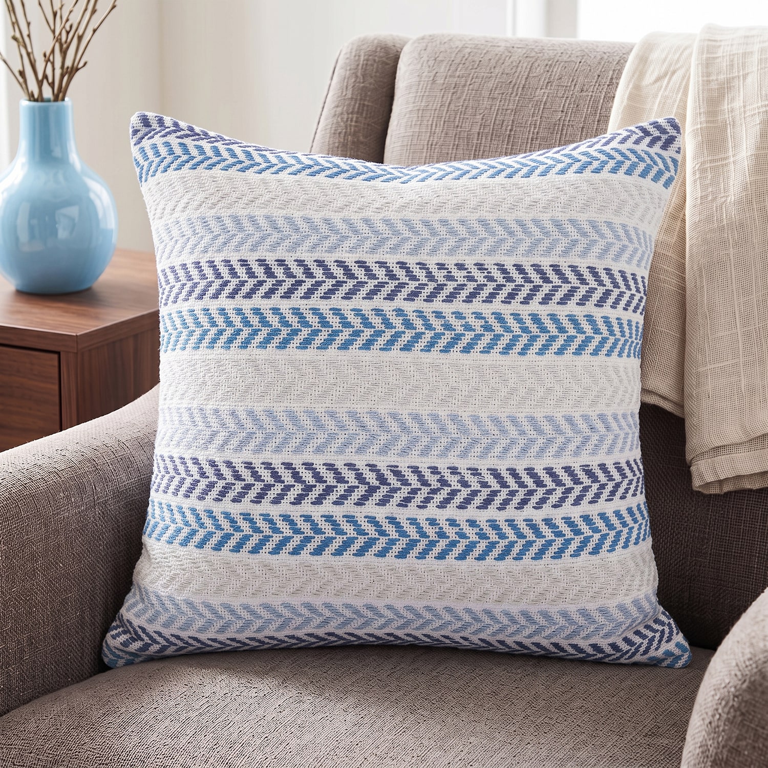 Lr Home Ash Sen Stripe Square Throw Pillow