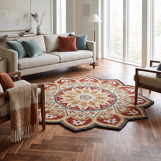 Sindy Fran Floral Hand Tufted Indoor Round Area Rug