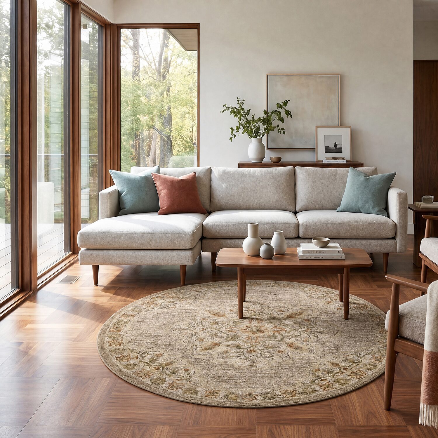 Sindy Deen Medallion Hand Tufted Indoor Round Area Rug