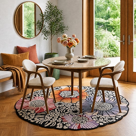 Sindy Frey Floral Hand Tufted Indoor Round Area Rug